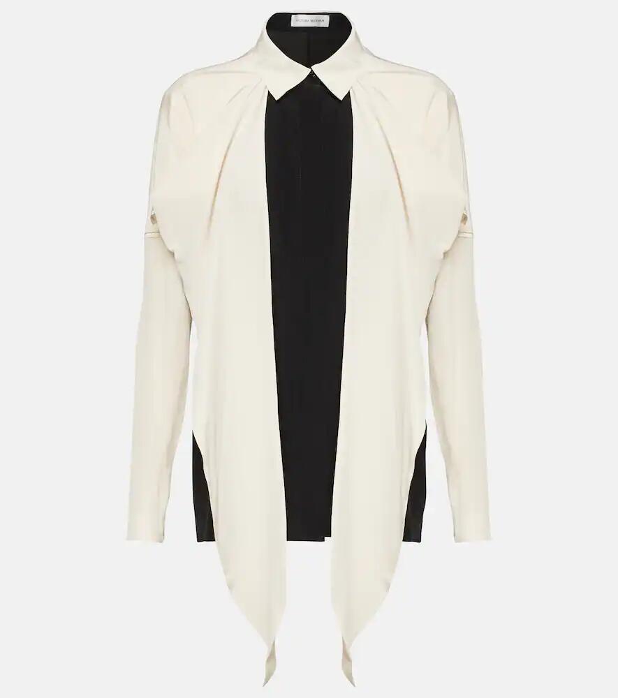 Victoria Beckham Bow-detail silk crêpe de chine blouse Cover