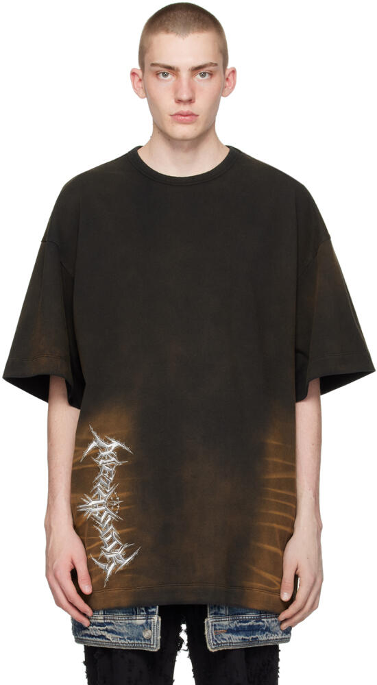 Juun.J Black & Brown Garment-Dyed T-Shirt Cover