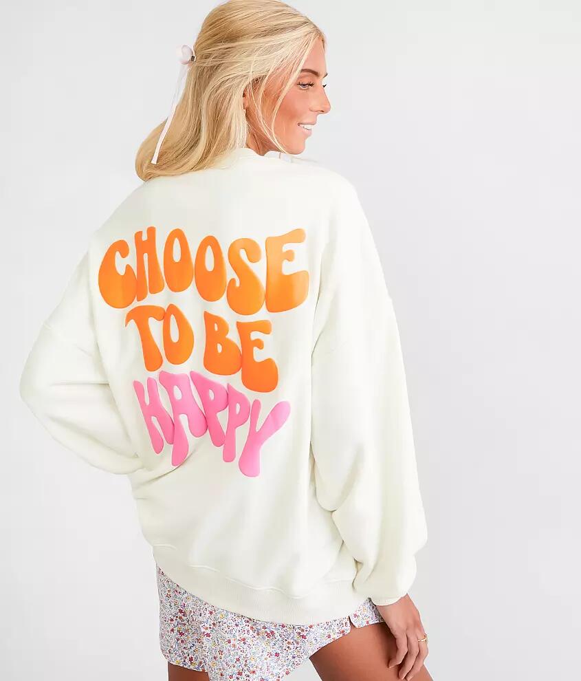 Modish Rebel Choose To Be Happy Oversized Pullover Cover