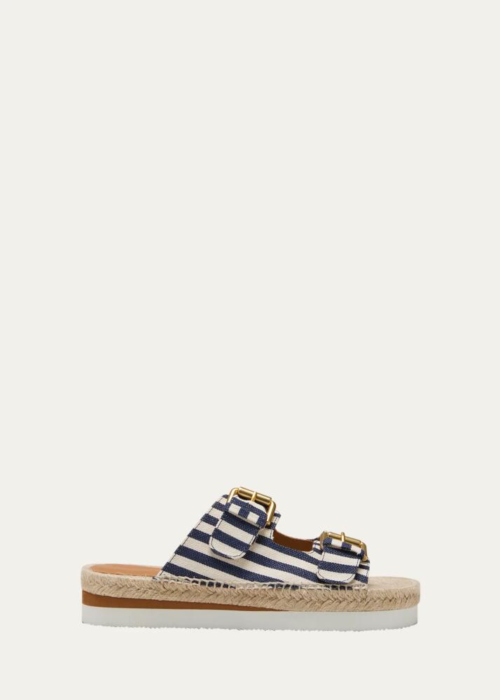 See by Chloe Glyn Stripe Dual-Buckle Slide Sandals Cover