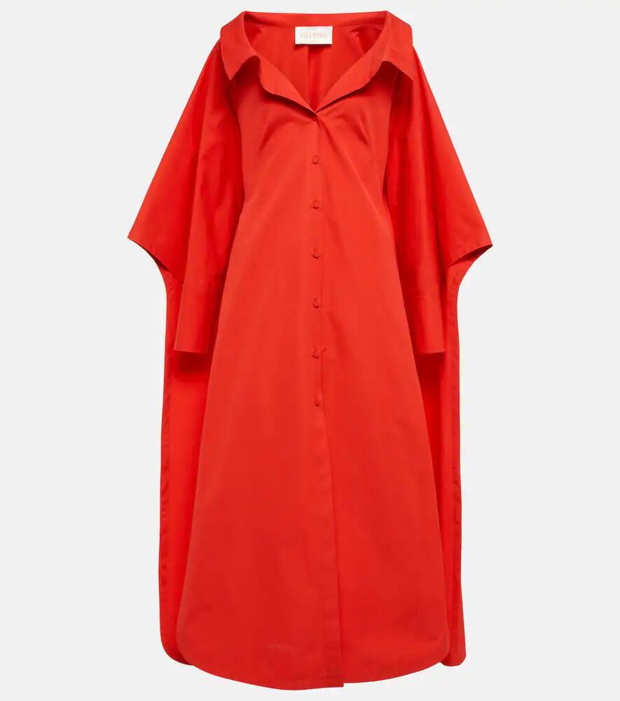 Valentino Cape-detail cotton poplin gown Cover