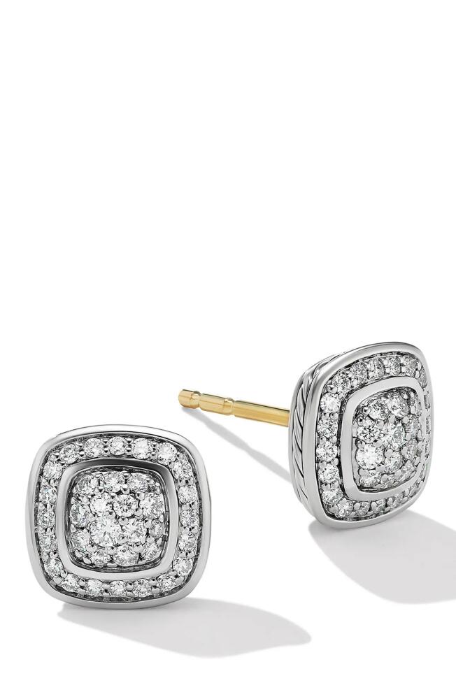 David Yurman Petite Albion Stud Earrings in Silver/Diamond Cover