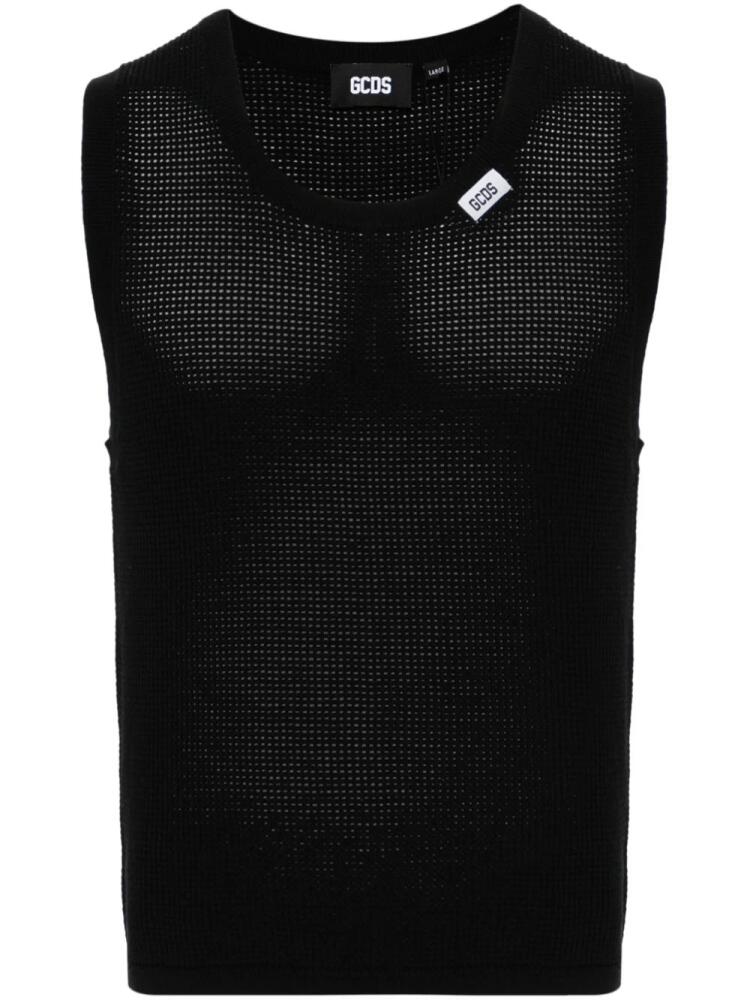 GCDS waffle-knit sleeveless jumper - Black Cover