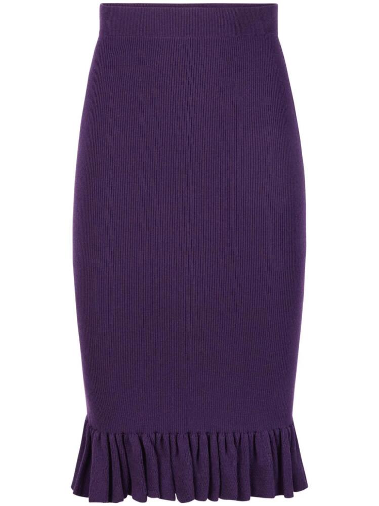 Nina Ricci Ruffled Peplum Mid Skirt - Purple Cover