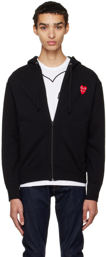 COMME des GARÇONS PLAY Black Double Heart Hoodie Cover