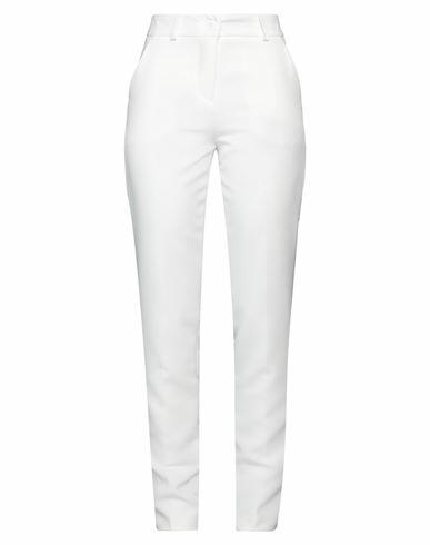 Atos Lombardini Woman Pants Off white Polyester, Elastane Cover