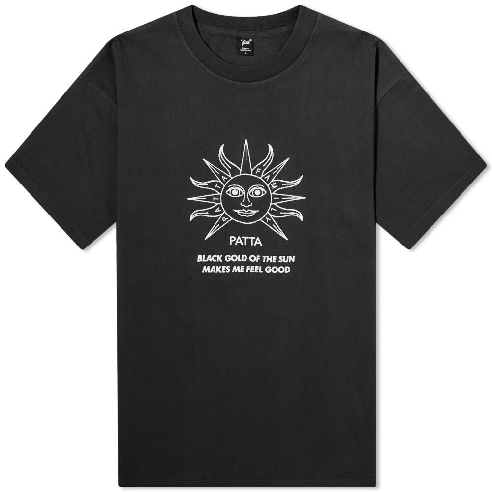 Patta Men's Black Gold Sun T-Shirt in Pirate Black Cover