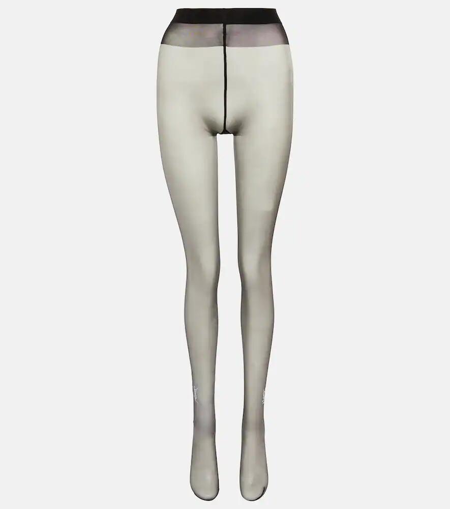 Saint Laurent Monogram crystal-embellished tights Cover