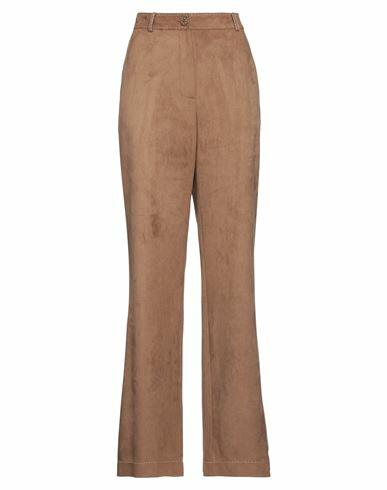 Boutique Moschino Woman Pants Camel Polyester, Rubber Cover