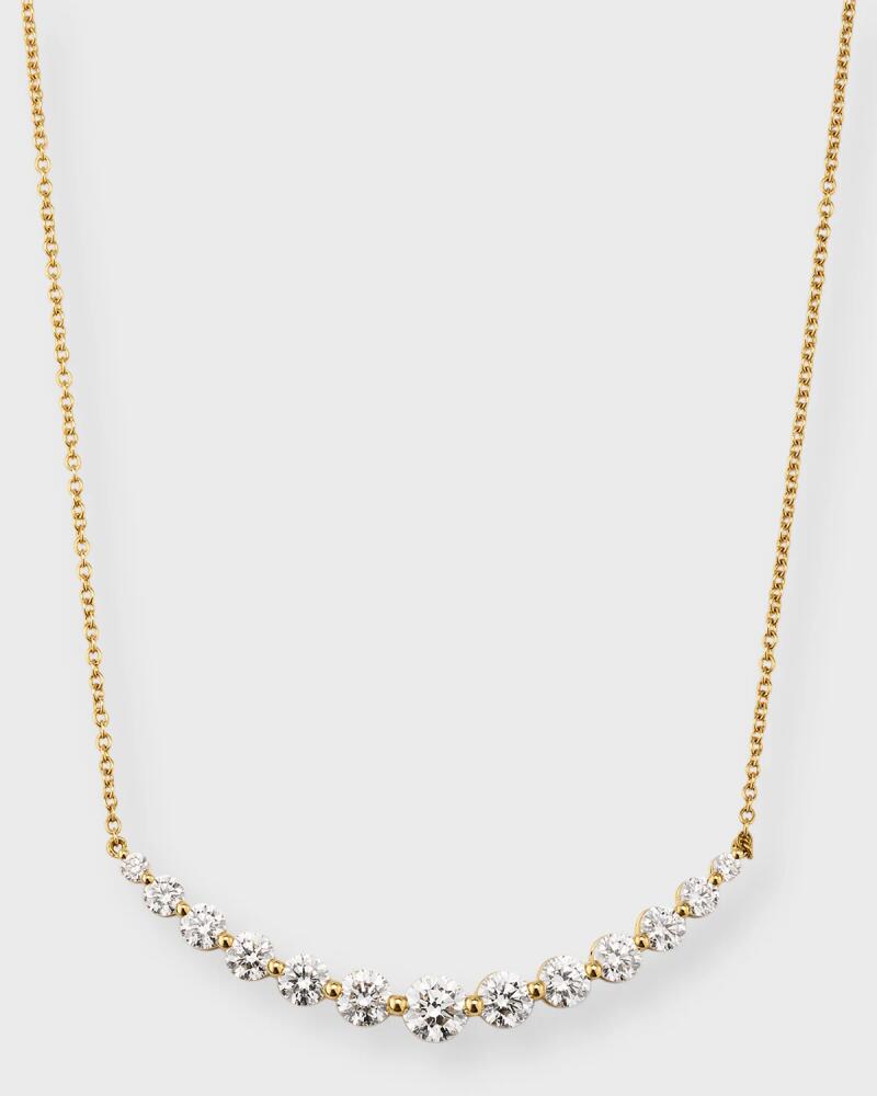 Memoire 18K Yellow Gold Diamond Smile Necklace, 18"L, 2.03tcw Cover