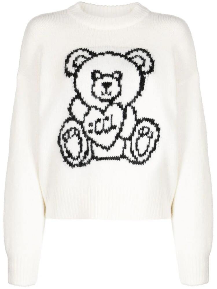 CHOCOOLATE intarsia knit crew-neck jumper - White Cover