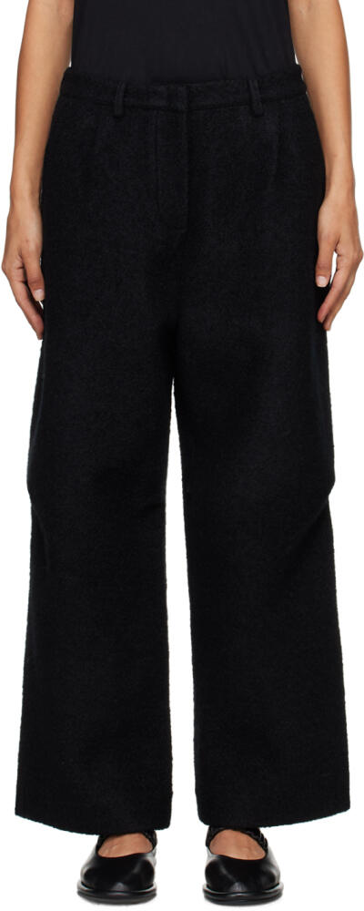 Deiji Studios Black Boiled Wool Trousers Cover