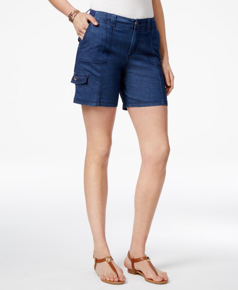 Style & Co Women's Comfort-Waist Cargo Shorts, Created for Macy's - Medium Chambray Cover