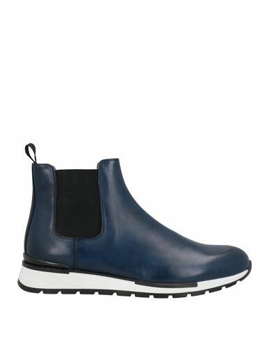 Angelo Pallotta Man Ankle boots Blue Soft Leather Cover