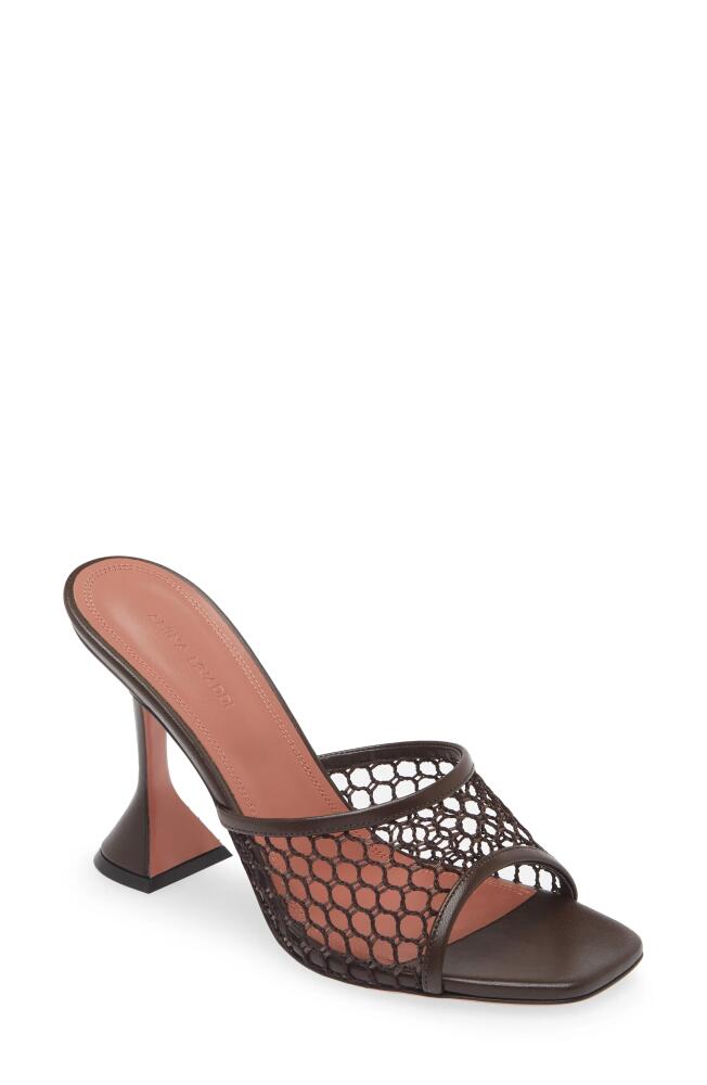 Amina Muaddi Lupita Net Slide Sandal in Mocha Cover