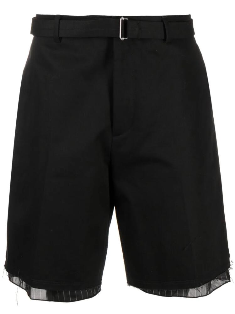 Lanvin contrast-trim cotton Bermuda shorts - Black Cover