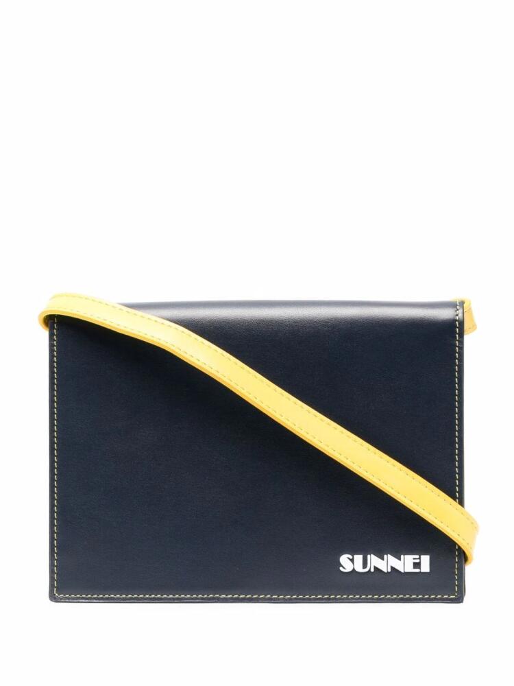 Sunnei logo shoulder bag - Blue Cover