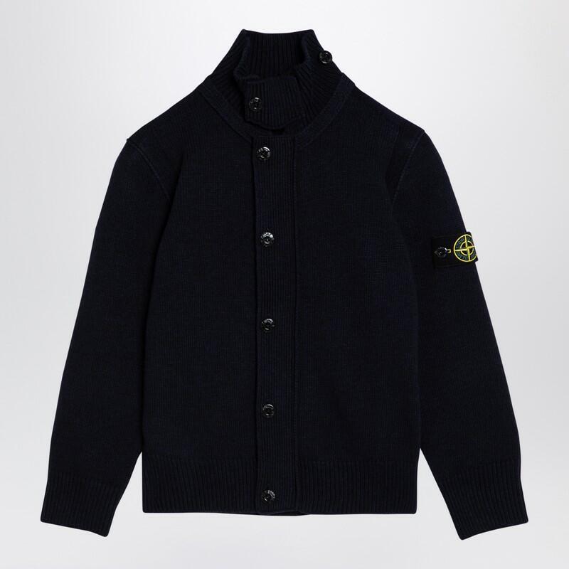 Stone Island Navy blue wool-blend cardigan Cover