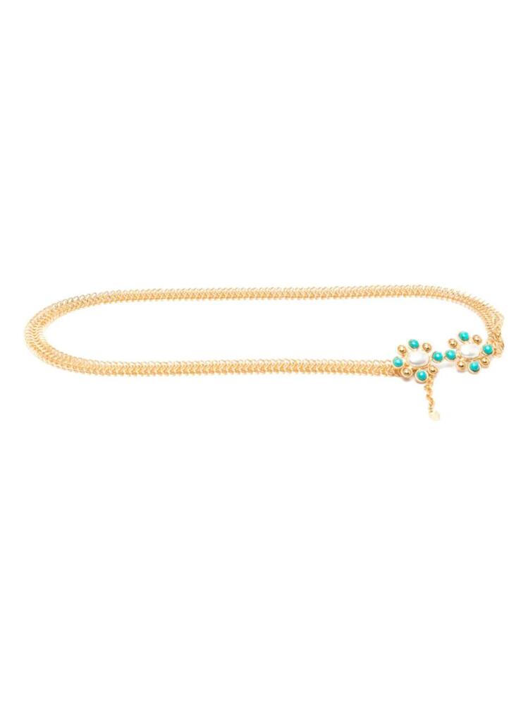 Sylvia Toledano flower-shaped detail chain belt - Gold Cover