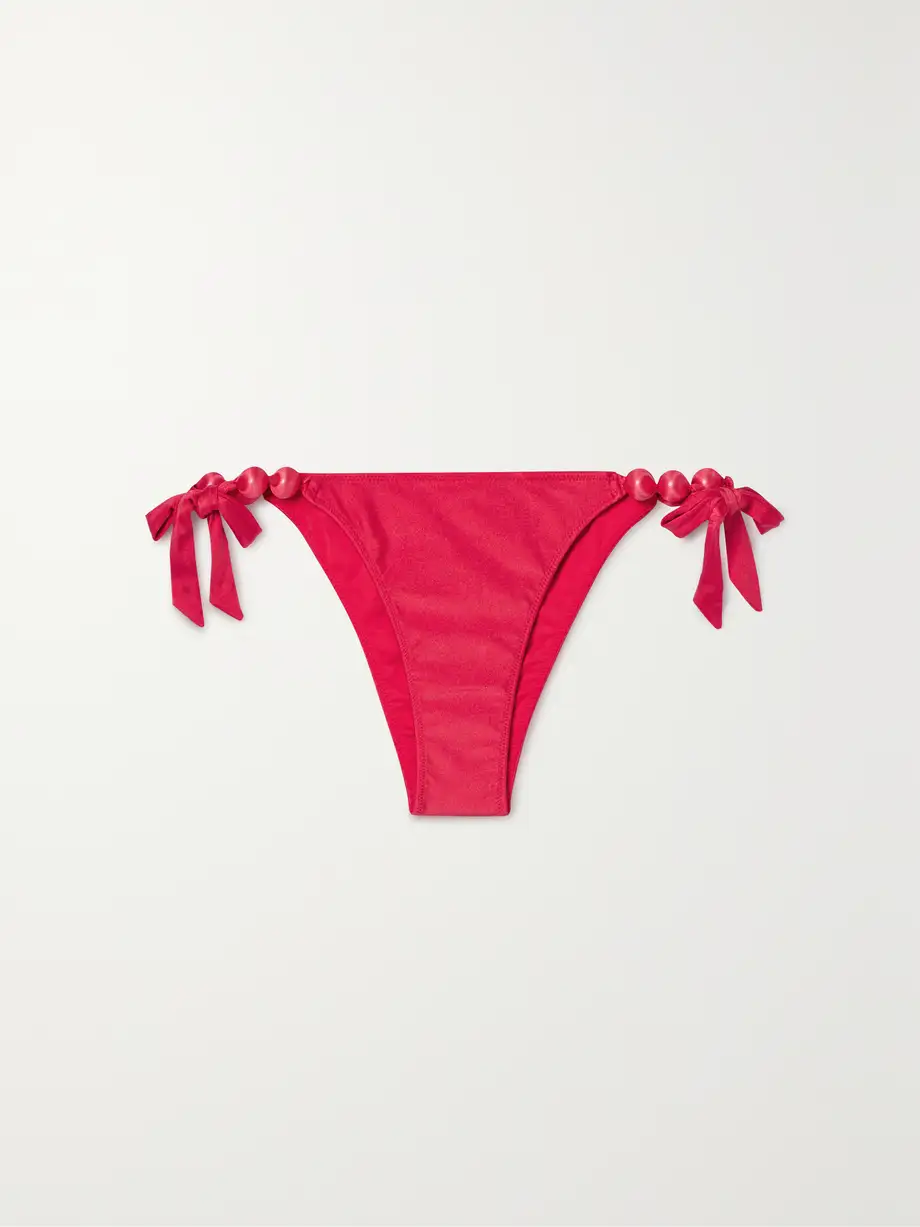 Cult Gaia - Euphrasia Embellished Bikini Briefs - Red Cover