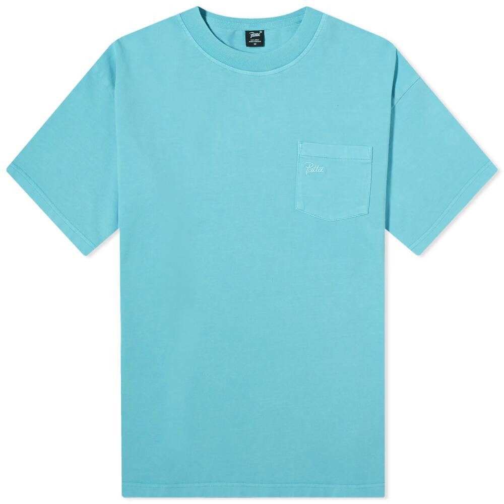 Patta Men's Washed Pocket T-Shirt in Blue Radiance Cover