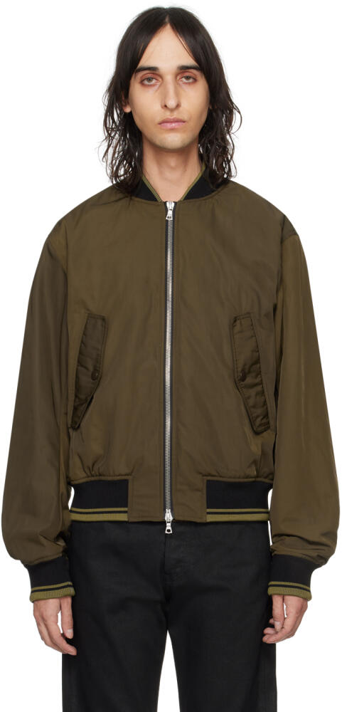 Dries Van Noten Brown Zip Bomber Jacket Cover