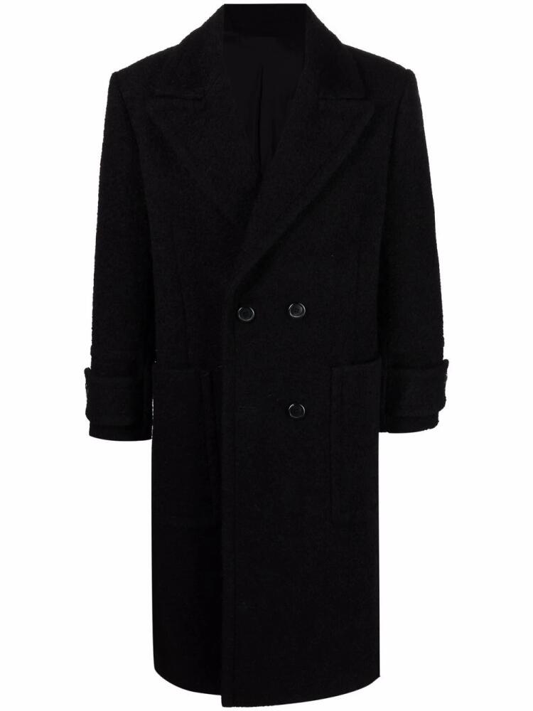 AMI Paris double-breasted virgin wool overcoat - Black Cover