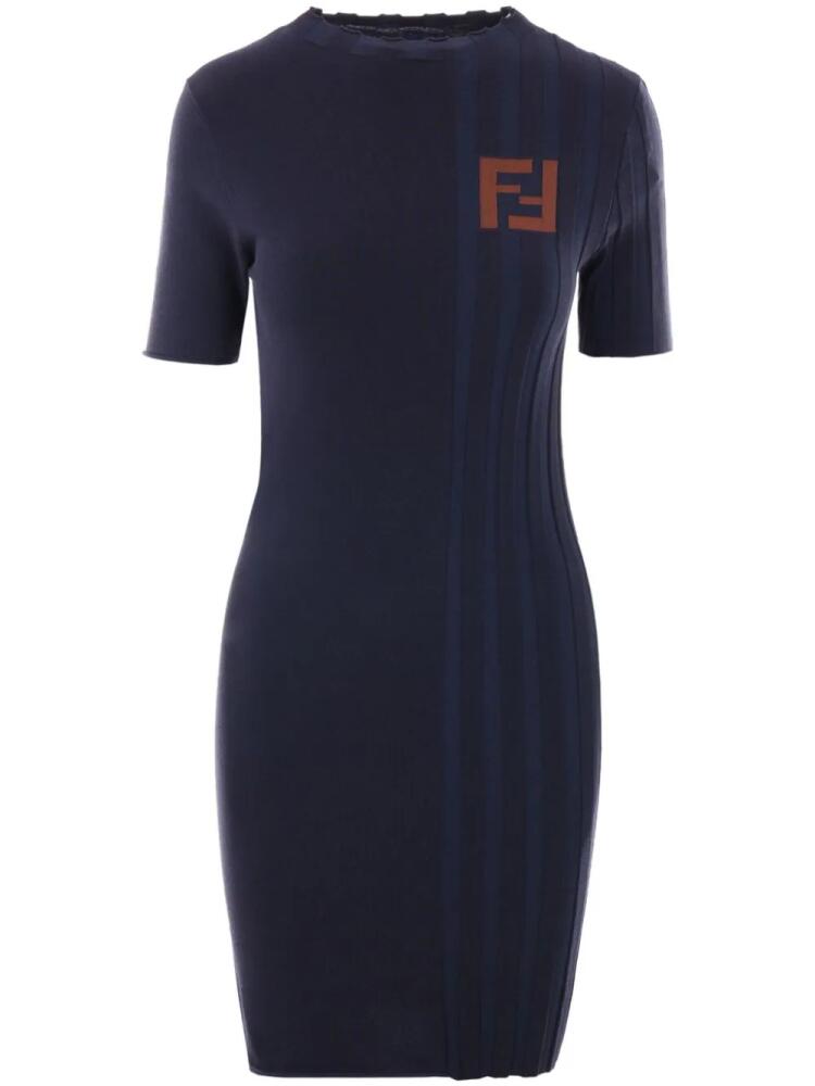 FENDI signature logo midi-dress - Blue Cover