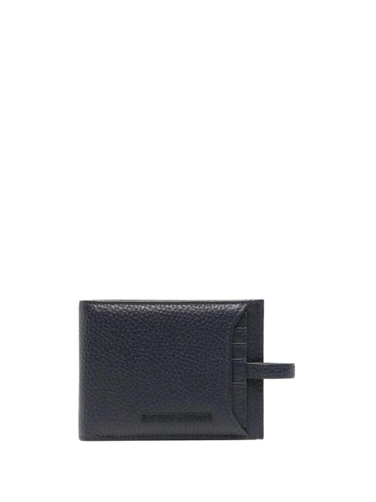 Emporio Armani logo-embossed bi-fold wallet - Blue Cover