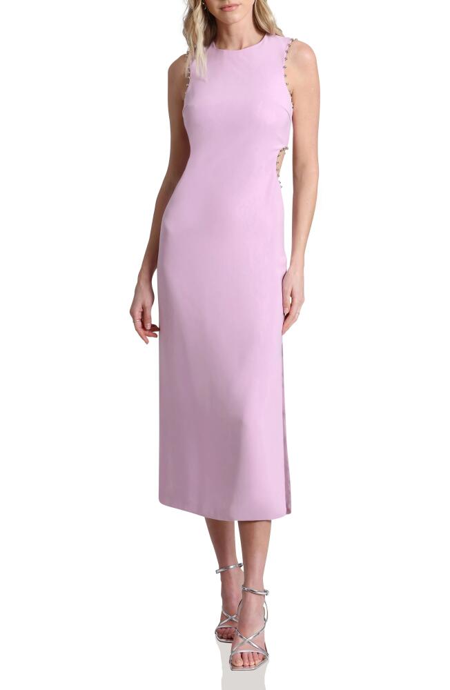 Avec Les Filles Beaded Cutout Midi Dress in Lilac Cover