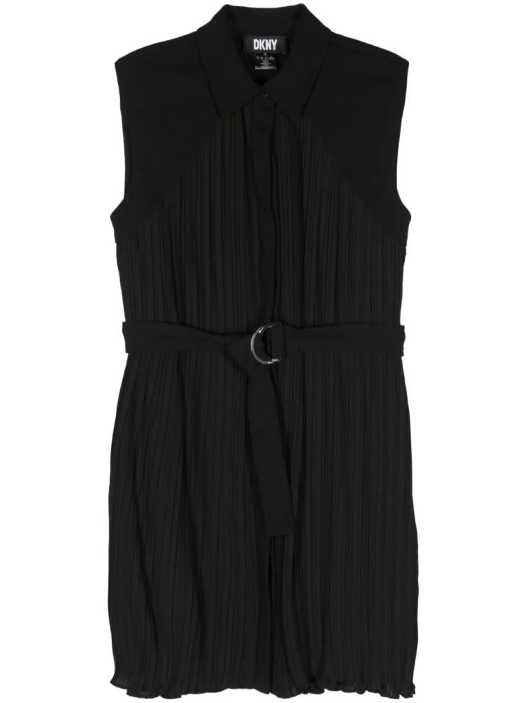 DKNY pleated midi shirt dress - Black Cover