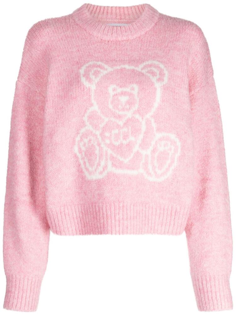 CHOCOOLATE intarsia knit crew-neck jumper - Pink Cover