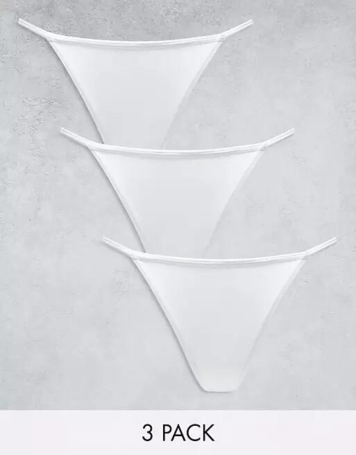 Lindex SoU Jenianne cotton 3 pack tanga side thong in white Cover