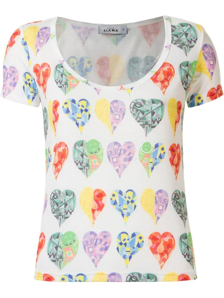 Amir Slama heart-pattern print T-shirt - White Cover