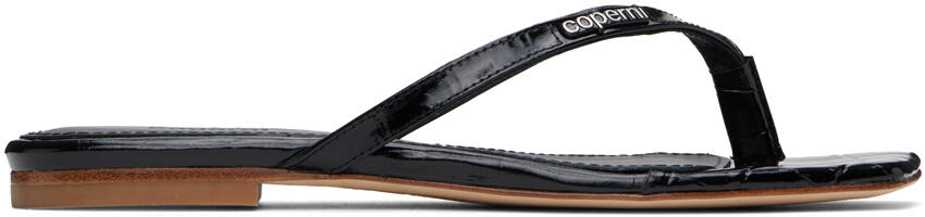 Coperni Black Croco Slanted Flip Flops Cover