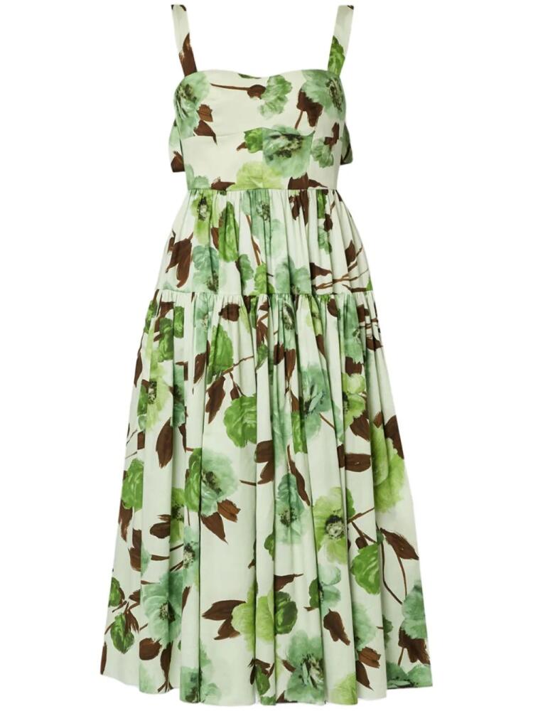 ERDEM floral-print cotton midi dress - Green Cover