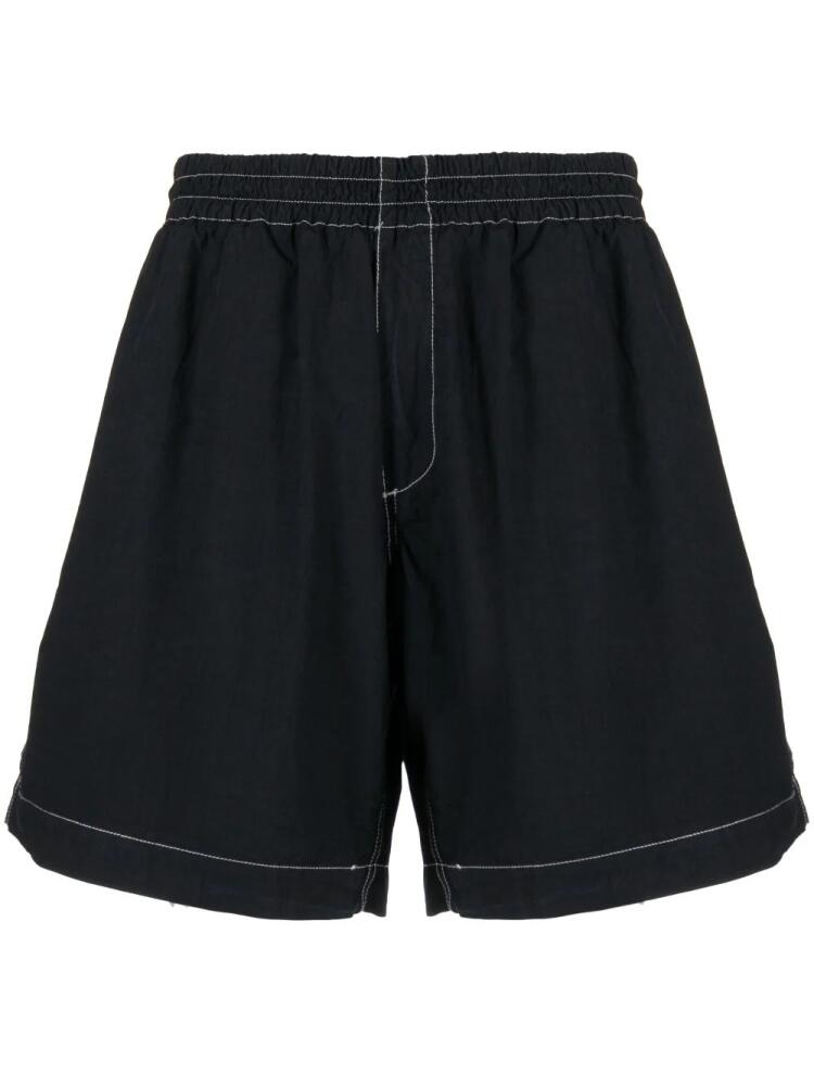 Sunnei contrast-stitching cotton shorts - Black Cover