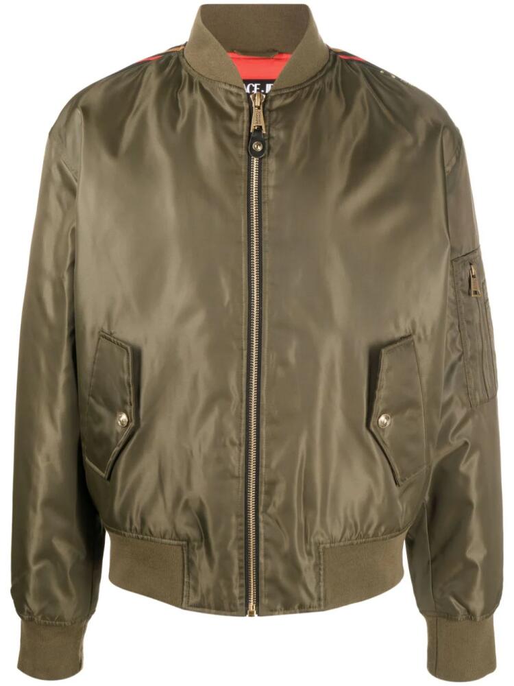 Versace Jeans Couture logo-print zip-fastening bomber jacket - Green Cover