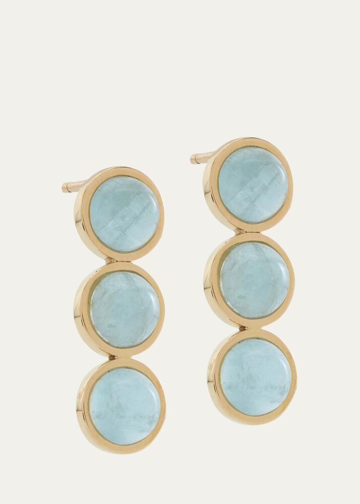 L. Klein 18k Gold Bubbles Aquamarine Stud Earrings Cover