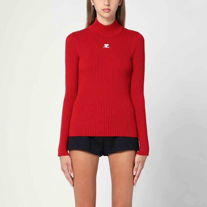 Courrèges Red ribbed turtleneck sweater Cover