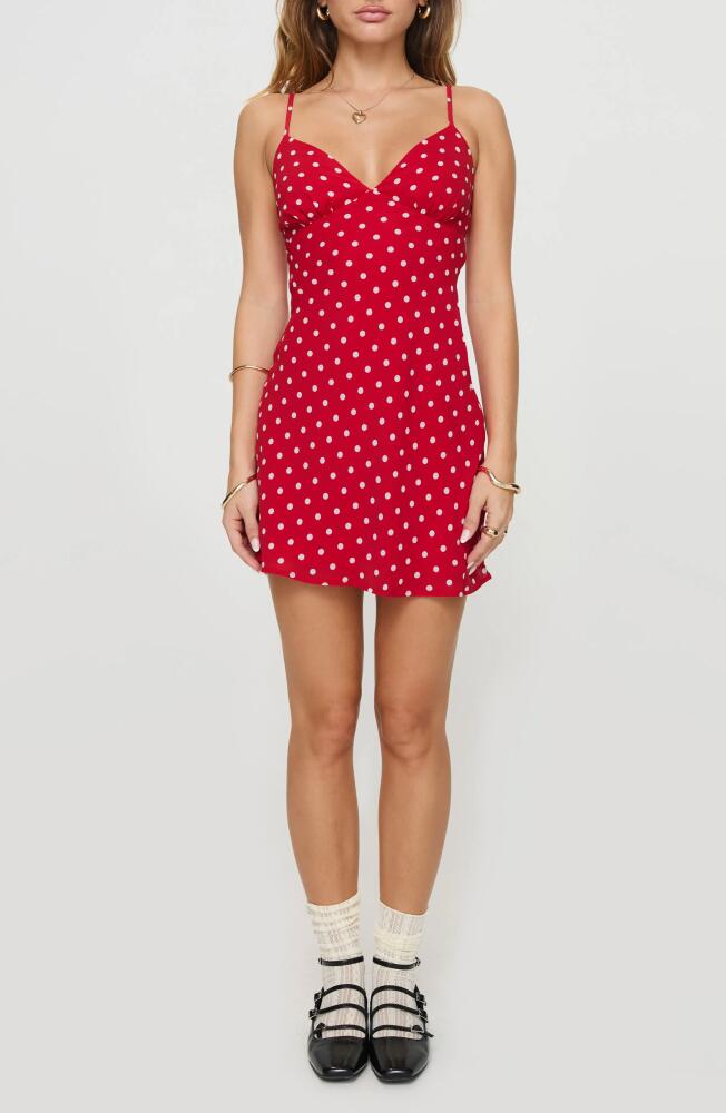 Princess Polly Chara Polka Dot Minidress in Red Cover