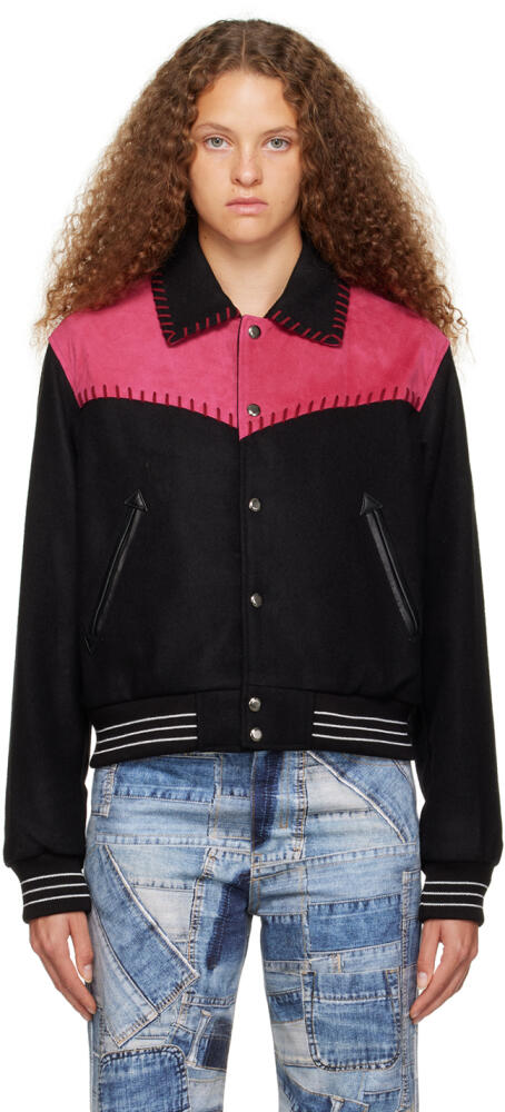 Andersson Bell Black & Pink New Margo Western Varsity Jacket Cover