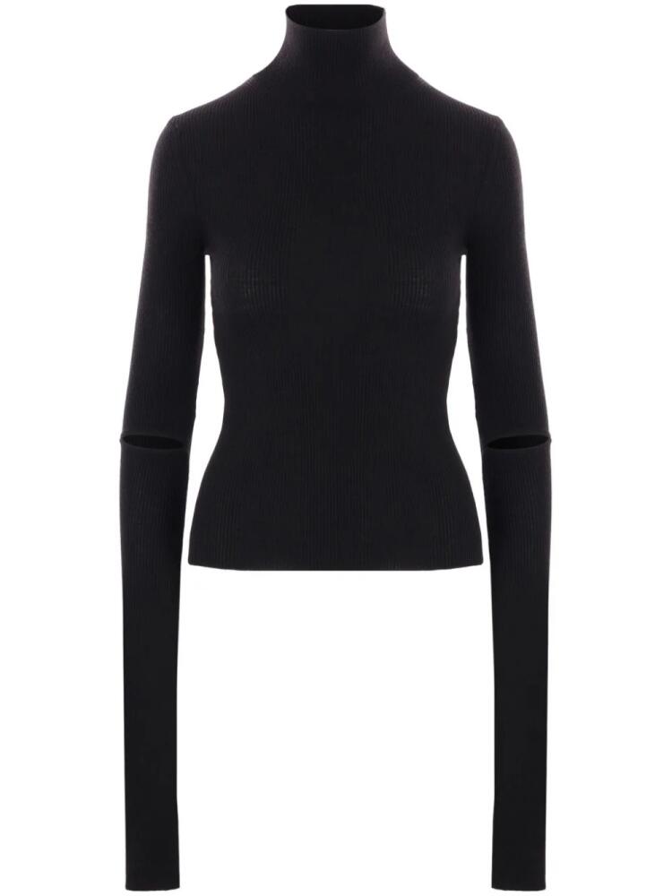 Ann Demeulemeester cut-out detailing turtle neck - Black Cover