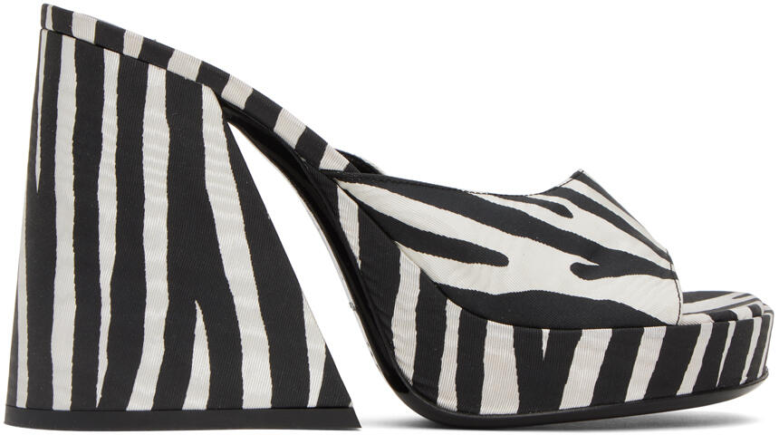 SIMONMILLER Black & White Slice Heeled Sandals Cover