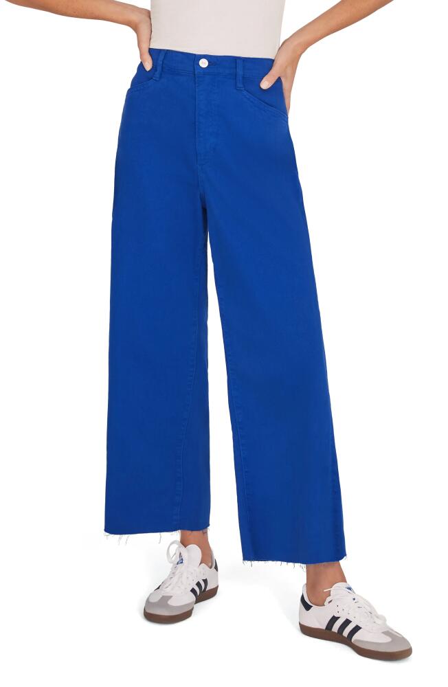 Favorite Daughter The Mischa Raw Hem Wide Leg Jeans in Electric Blue Cover