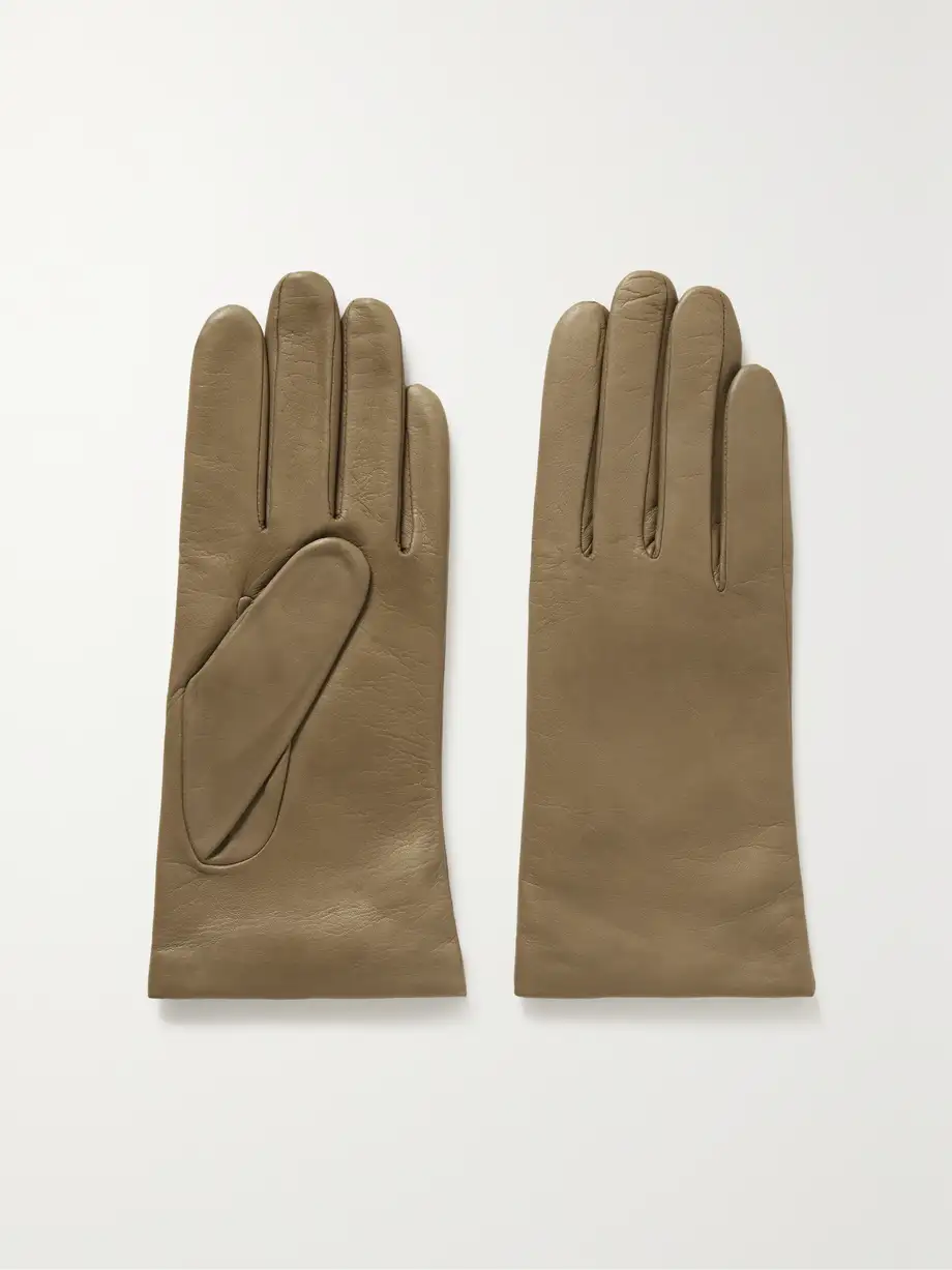 Agnelle - Ines Leather Gloves - Green Cover