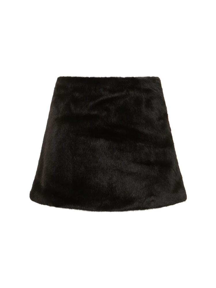 WEWOREWHAT Faux Fur Mini Skirt Cover