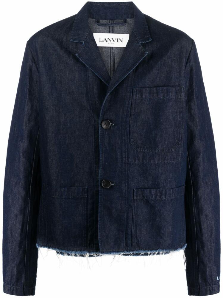 Lanvin raw-cut hem denim blazer - Blue Cover