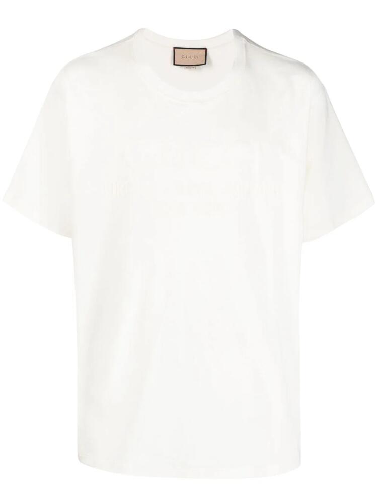 Gucci logo-embroidered cotton T-shirt - White Cover