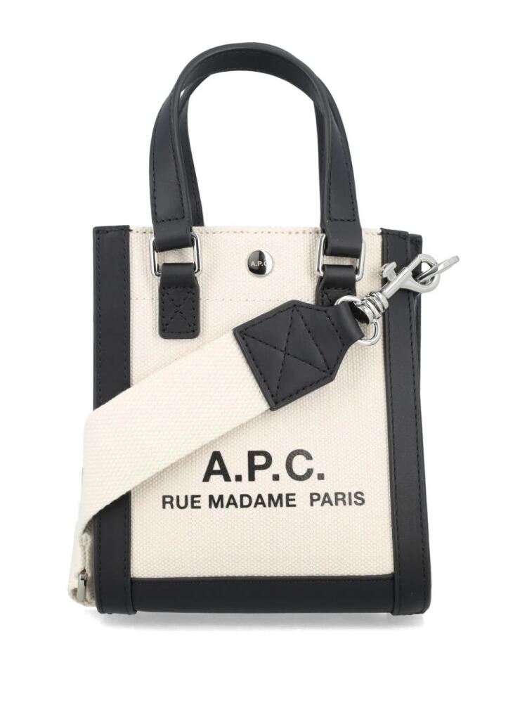 A.P.C. mini Camille 2.0 canvas tote bag - Neutrals Cover